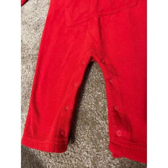 Carters 12m red long Sleeve Hooded Bodysuit Baby Boy • Moose Theme - Picture 3 of 6